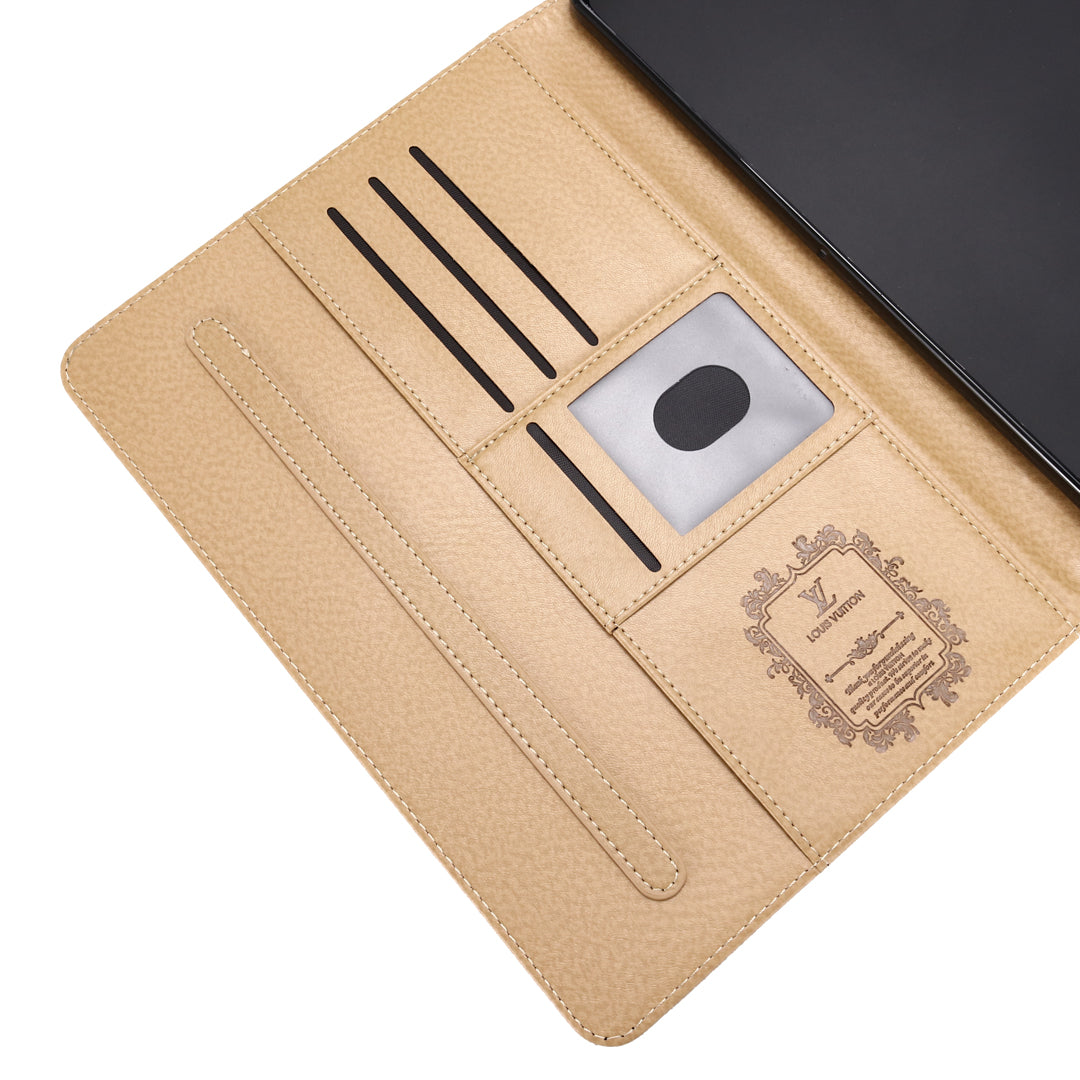 3D Embossed Canvas Monogram Holster Apple iPad Flip Cover With Stand Function theroxymob