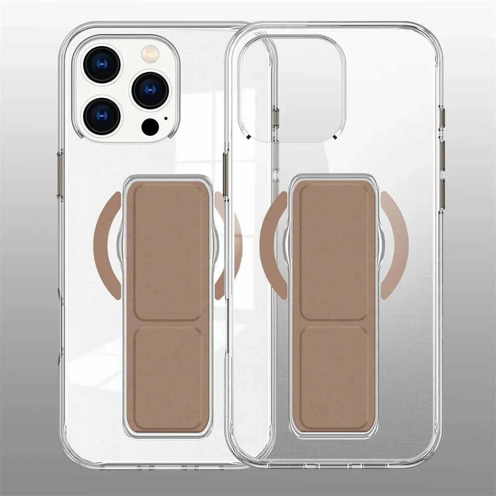 Luxury Folding Wristband Stand Magnetic Phone Case For iPhone 17 / 16 / 15 / 14