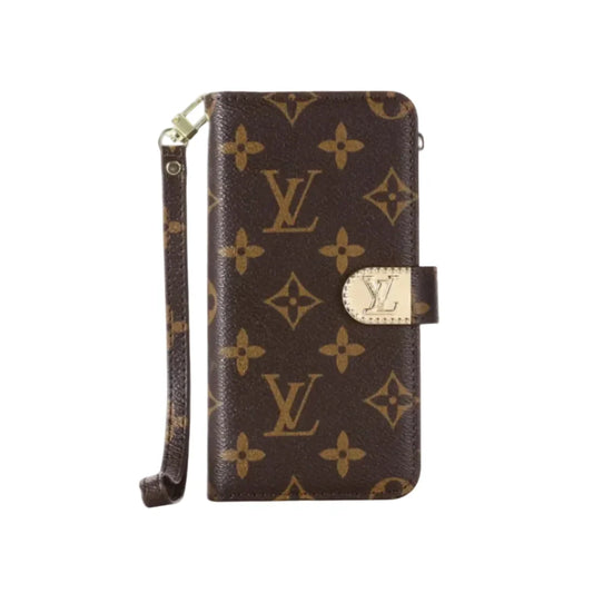 MONOGRAM CANVAS LEATHER WALLET SAMSUNG MOBILE PHONE CASE Roxy New