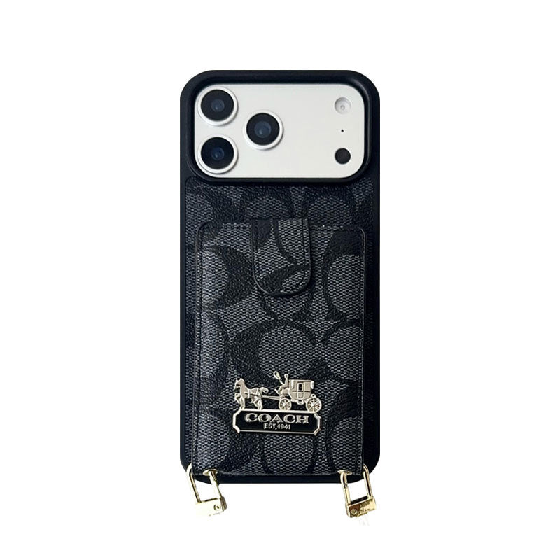 Luxury Leather Card Slot Signature Case - iPhone 12-18 Pro & Pro Max