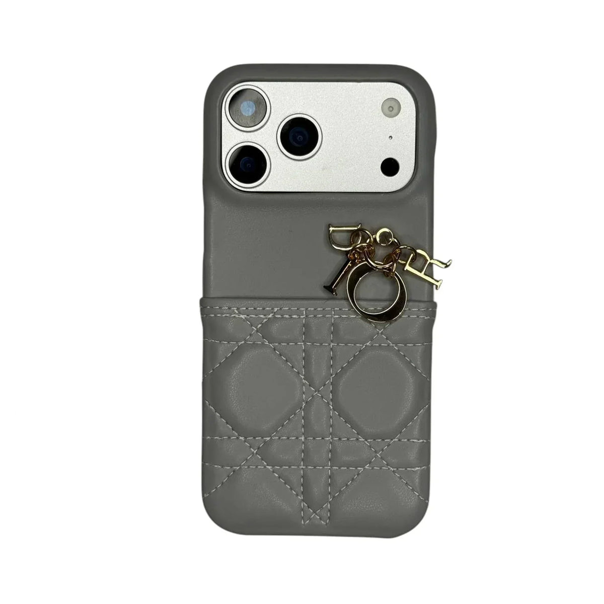 Dior Cannage Quilted Leather Charm Case for iPhone 12-18 Series
