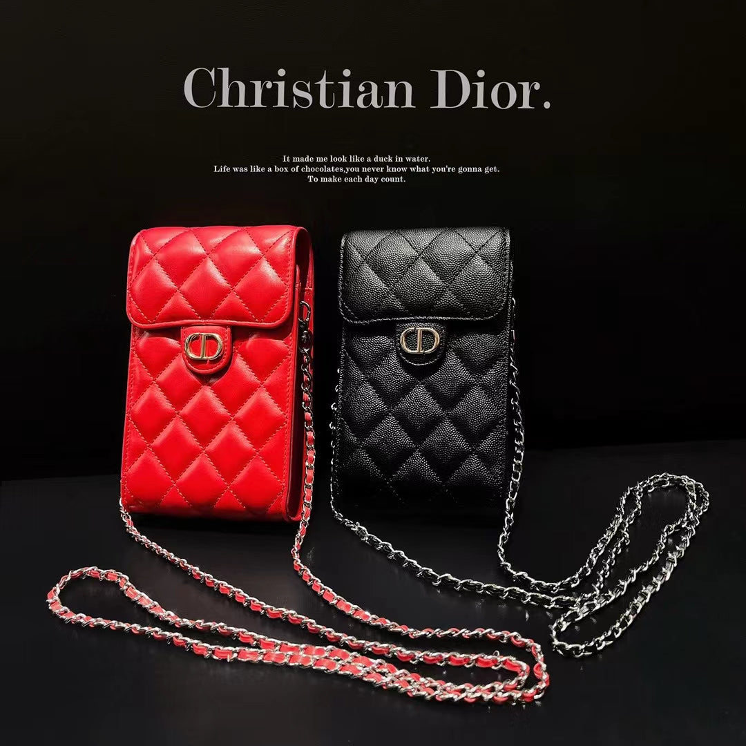 Luxury CD Genuine Leather Crossbody Phone Bag Elegant Tote Bag Roxy New