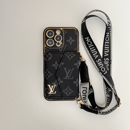 Luxury Monogram Canvas Leather Card Holder iPhone Case Roxy New 2