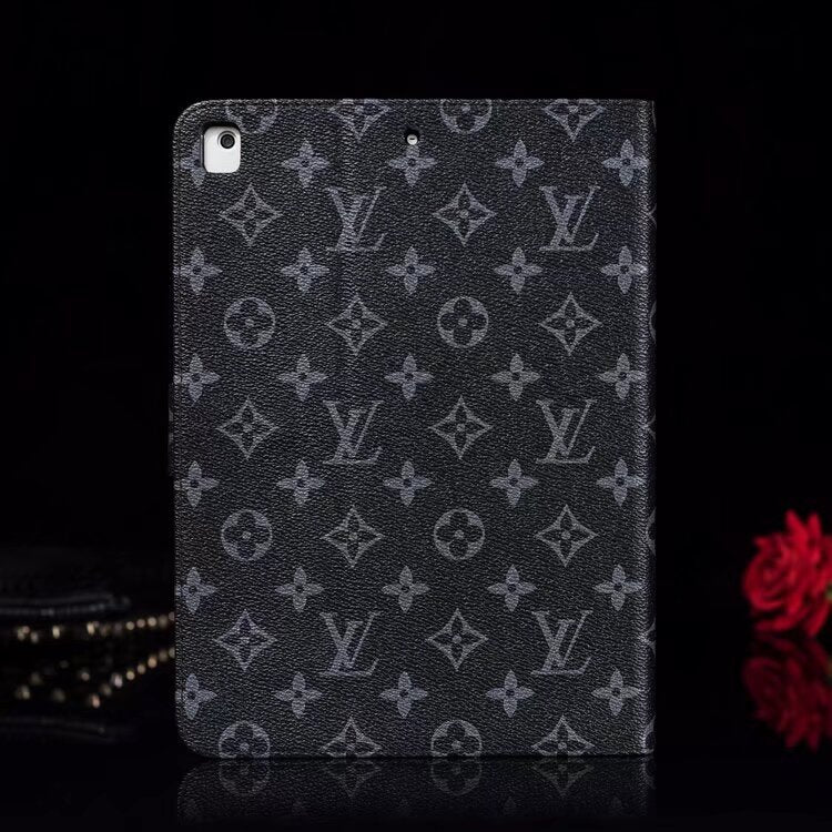 Elegant Monogram Canvas Flip Cover Apple iPad Protective Leather Case theroxymob