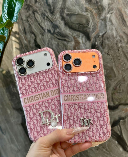 Luxury Dior Case Premium Designer Fabric For iPhone 12-18 Pro & Pro Max