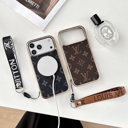 Luxury Leather Case With Strap For iPhone 13-18 Pro & Pro Max