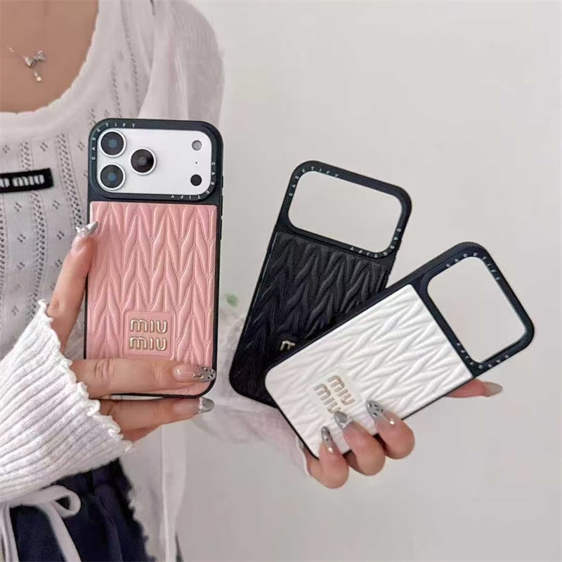 Luxury Matelassé Quilted Leather Phone Case for iPhone 13-18 Pro & Pro Max