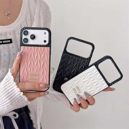 Luxury Matelassé Quilted Leather Phone Case for iPhone 13-18 Pro & Pro Max