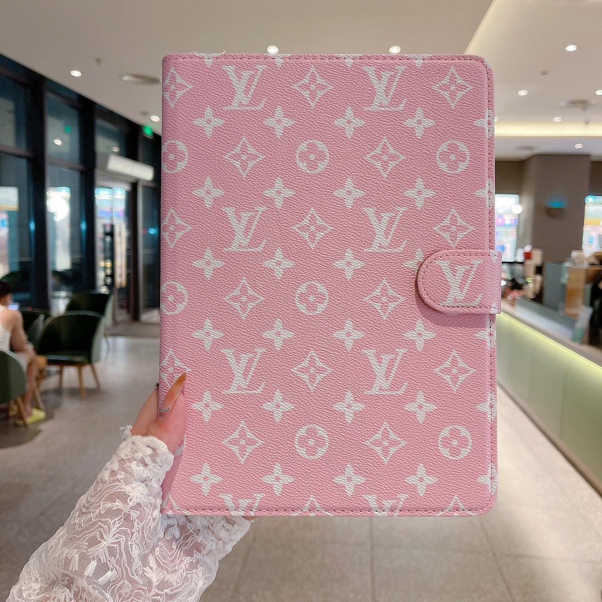 Elegant Monogram Canvas Flip Cover Apple iPad Protective Leather Case theroxymob