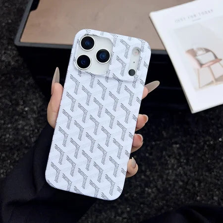 GYD Chevron Pattern Textured Leather Case for iPhone 13-18 Pro & Pro Max