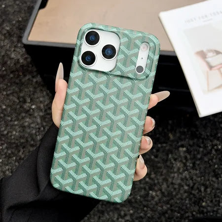 GYD Chevron Pattern Textured Leather Case for iPhone 13-18 Pro & Pro Max