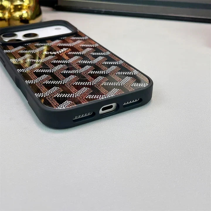 GYD Chevron Pattern MagSafe Leather Case for iPhone 13-18 Pro & Pro Max