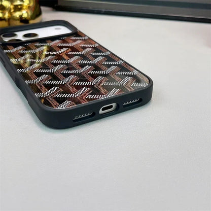 GYD Chevron Pattern MagSafe Leather Case for iPhone 13-18 Pro & Pro Max