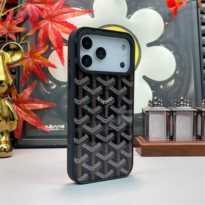 GYD Chevron Pattern MagSafe Leather Case for iPhone 13-18 Pro & Pro Max