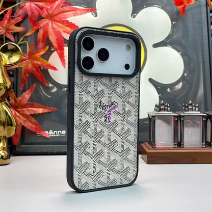 GYD Chevron Pattern MagSafe Leather Case for iPhone 13-18 Pro & Pro Max