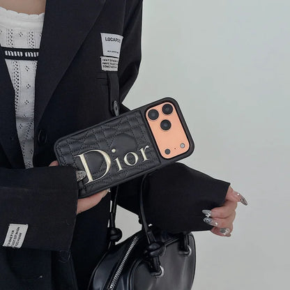 Luxury Black Quilted Dior Case - iPhone 13-18 Pro & Pro Max