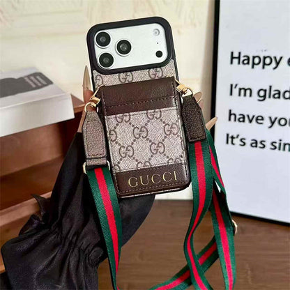 Luxury Louis Vuitton Phone case with card slot for iPhone 12-18