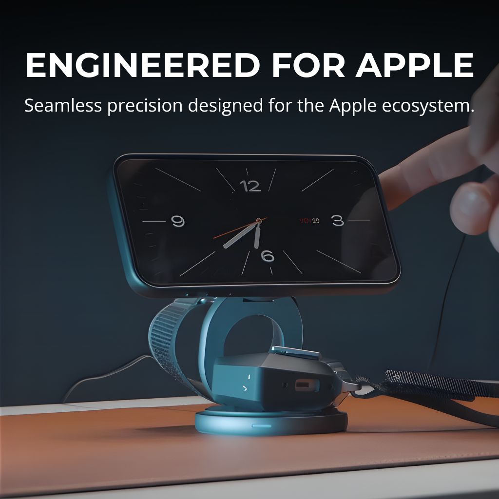 3-in-1 Foldable 25W Qi2 Magnetic Wireless Charging Station