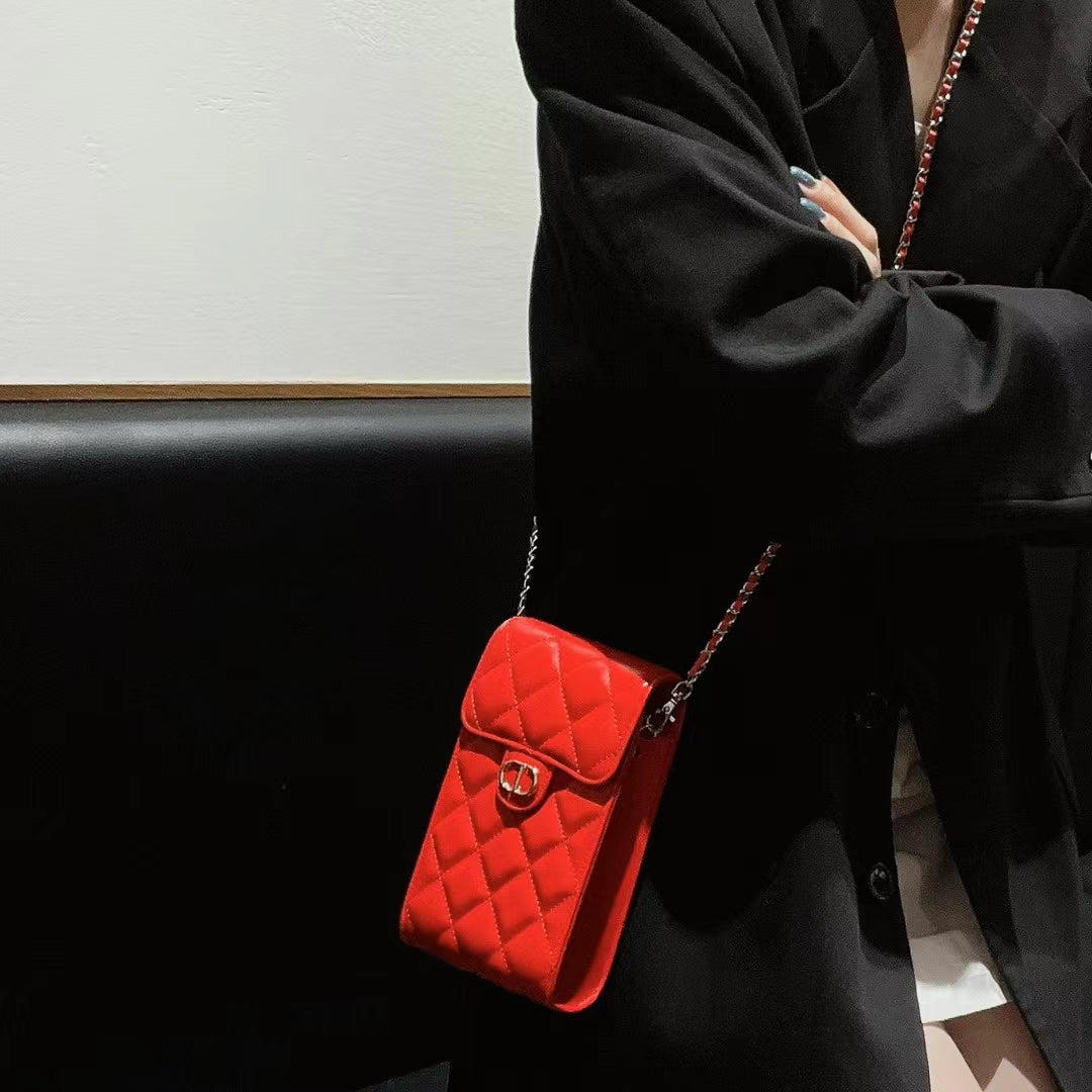 Luxury CD Genuine Leather Crossbody Phone Bag Elegant Tote Bag Roxy New