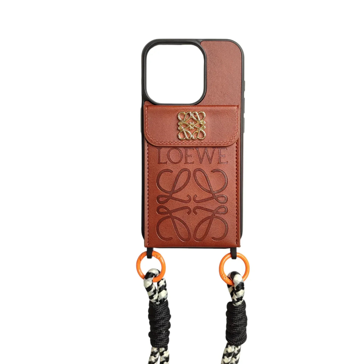 LW Leather Wallet Case with Crossbody Strap for iPhone 12-18 Pro & Pro Max