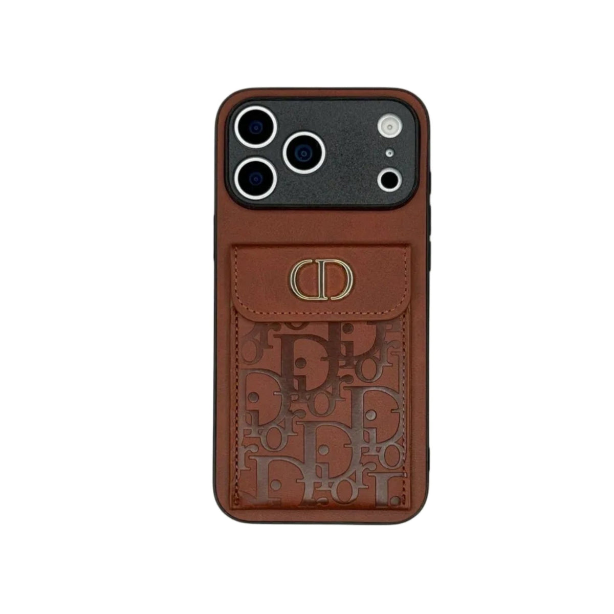 DR Oblique Flap Pocket Leather Case - Saddle BrownFor iPhone 12-18 Series