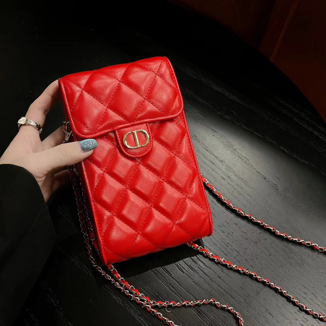 Luxury CD Genuine Leather Crossbody Phone Bag Elegant Tote Bag Roxy New