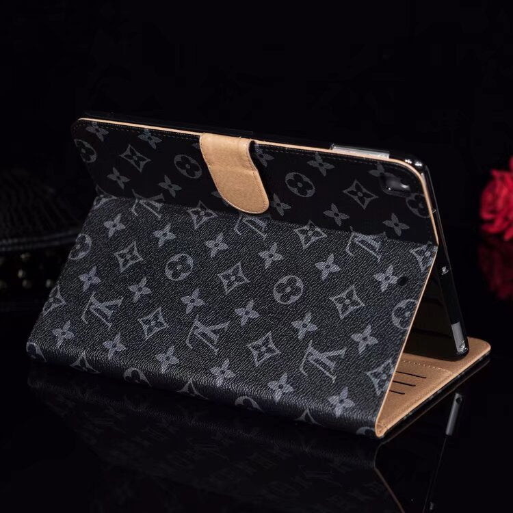 Elegant Monogram Canvas Flip Cover Apple iPad Protective Leather Case theroxymob