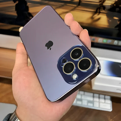 GLASS CAMERA LENS SHELL CASE FOR IPHONE 16 TO 12 theroxymob