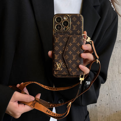 Luxury Monogram Canvas Leather Card Holder iPhone Case Roxy New 2