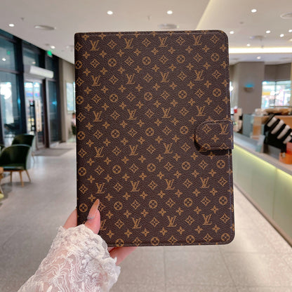Elegant Monogram Canvas Flip Cover Apple iPad Protective Leather Case theroxymob