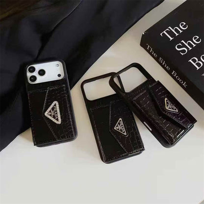 Elegant Wallet Card Slot Triangle Case - iPhone 12-18 Pro & Pro Max