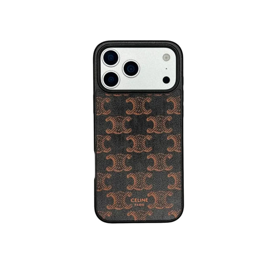 CLASSIC CELINE IPHONE CASE CLASSIC BROWN FOR IPHONE 12-18 Pro & Pro Max