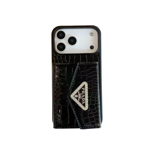 Elegant Wallet Card Slot Triangle Case - iPhone 12-18 Pro & Pro Max