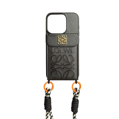Loewe Wallet Case with Crossbody Lanyard Strap for iPhone 12-18 Pro & Pro Max