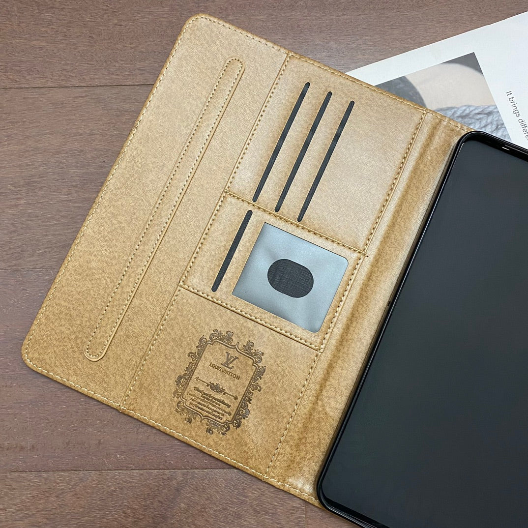 Elegant Monogram Canvas Flip Cover Apple iPad Protective Leather Case theroxymob