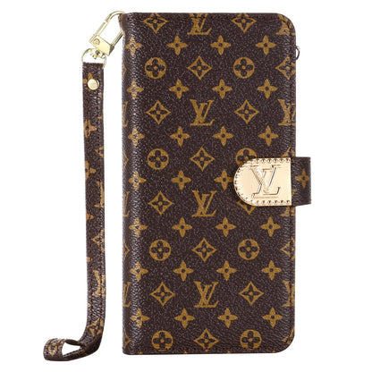 MONOGRAM CANVAS LEATHER WALLET SAMSUNG MOBILE PHONE CASE Roxy New