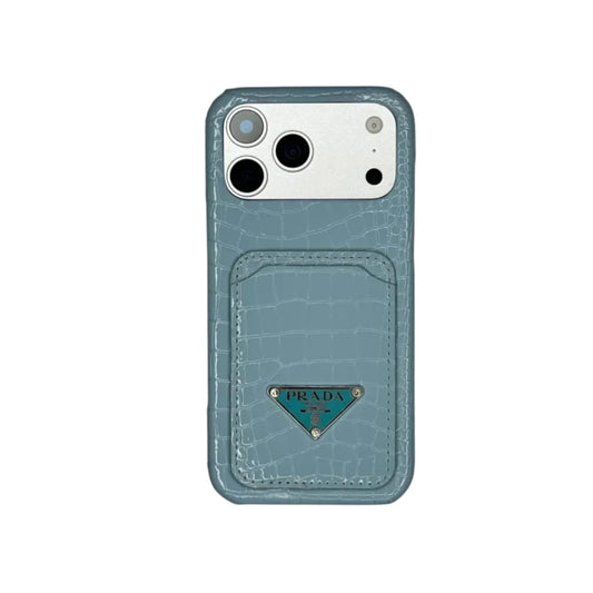 PRD Crocodile Pattern Card Holder Leather Case for iPhone 13-18 Pro & Pro Max