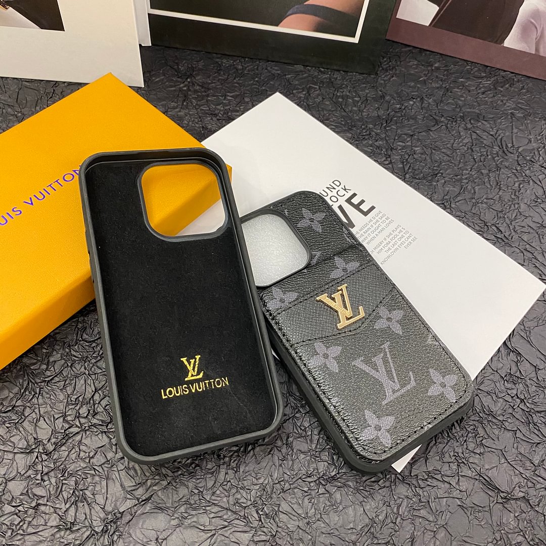 LUXURY MONOGRAM GENUINE LEATHER IPHONE CASE FLIP WALLET Roxy New 2