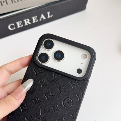 LV Embossed Monogram Matte Leather Case for iPhone 13-18 Pro & Pro Max