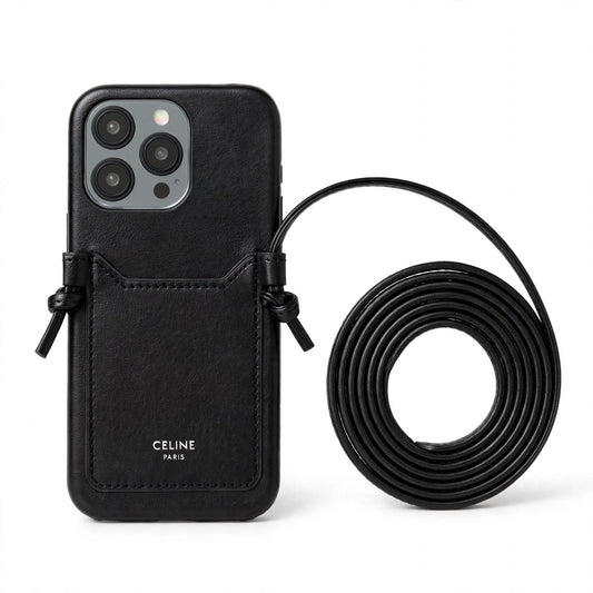 CLASSIC IPHONE CASE WITH CARD HOLDER BLACK FOR IPHONE 12-18 Pro & Pro Max