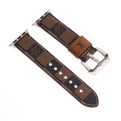 LEATHER CANVAS LUXURY APPLE WATCH STRAP Roxy New 2