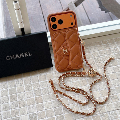 Premium Quilted Leather Crossbody Wallet Case for iPhone 12-18 Pro & Pro Max