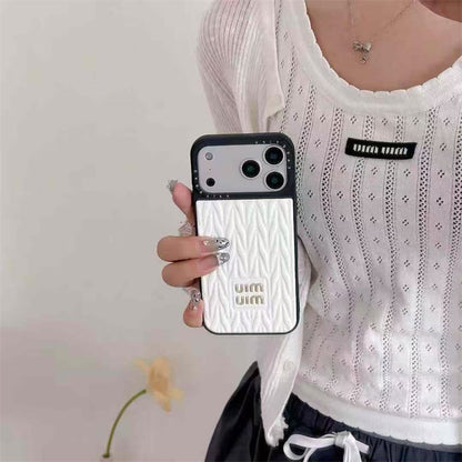 Luxury Matelassé Quilted Leather Phone Case for iPhone 13-18 Pro & Pro Max