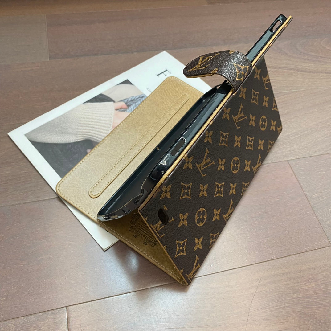 Elegant Monogram Canvas Flip Cover Apple iPad Protective Leather Case theroxymob