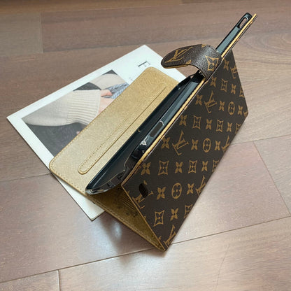 Elegant Monogram Canvas Flip Cover Apple iPad Protective Leather Case theroxymob