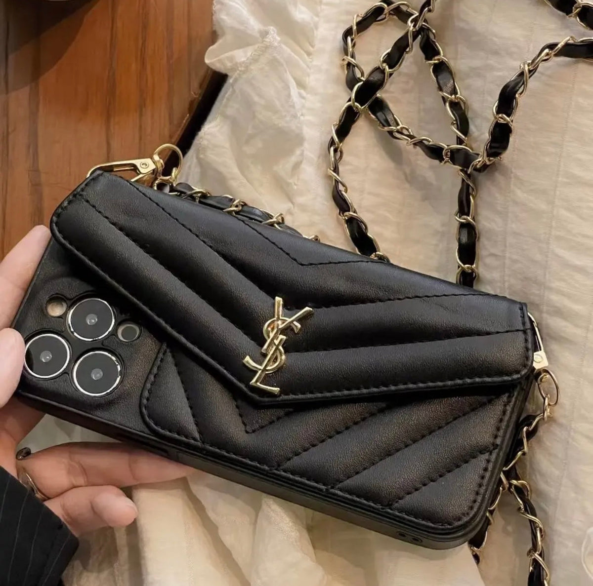 YSL Luxurious iPhone Case（With chain） theroxymob