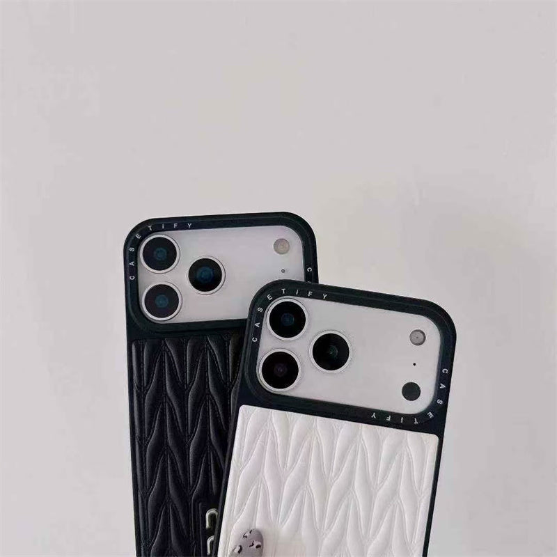Luxury Matelassé Quilted Leather Phone Case for iPhone 13-18 Pro & Pro Max