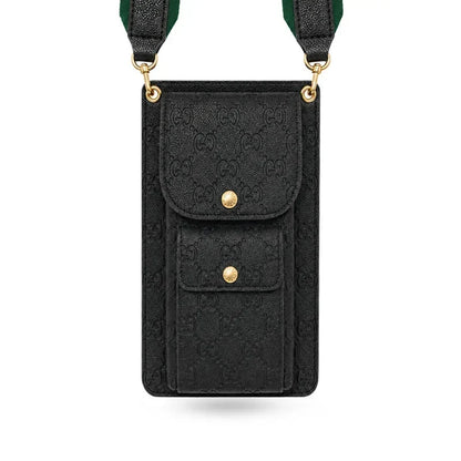 Luxury Gucci Monogram Multi-Pocket Crossbody Phone Bag