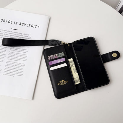Luxury Fold Wallet Case with Wrist Strap - iPhone 12-18 Pro & Pro Max