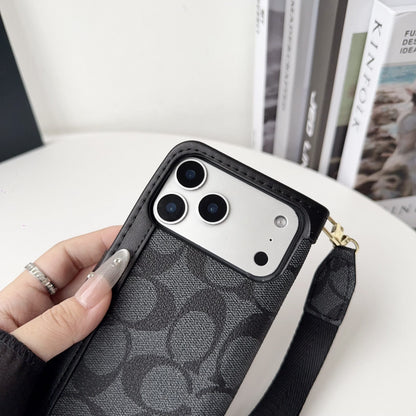 Luxury Fold Wallet Case with Wrist Strap - iPhone 12-18 Pro & Pro Max